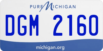 MI license plate DGM2160