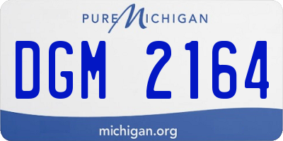 MI license plate DGM2164