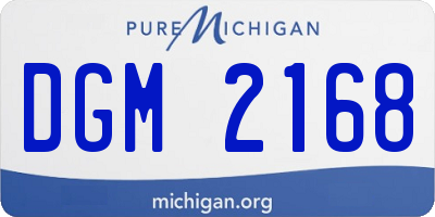 MI license plate DGM2168