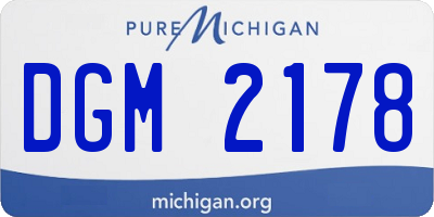 MI license plate DGM2178