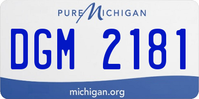 MI license plate DGM2181