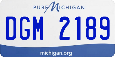 MI license plate DGM2189