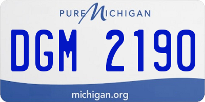 MI license plate DGM2190