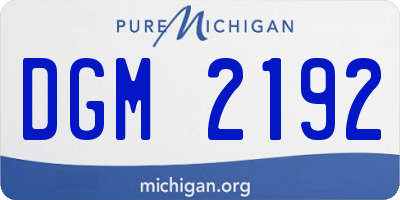 MI license plate DGM2192