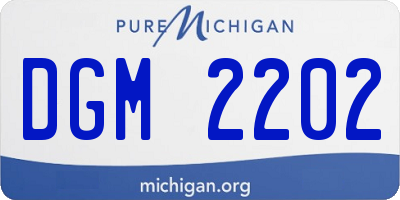 MI license plate DGM2202