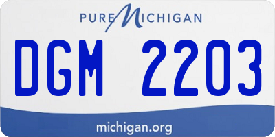 MI license plate DGM2203