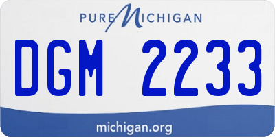 MI license plate DGM2233