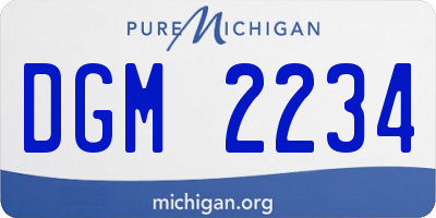 MI license plate DGM2234