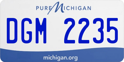 MI license plate DGM2235