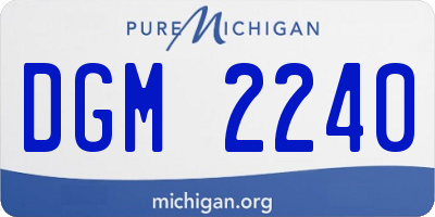 MI license plate DGM2240