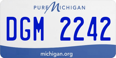 MI license plate DGM2242