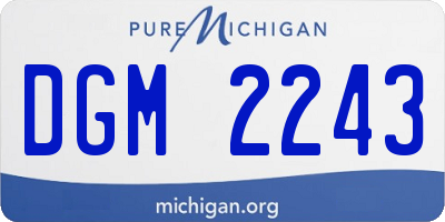 MI license plate DGM2243