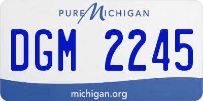 MI license plate DGM2245