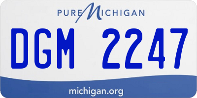 MI license plate DGM2247