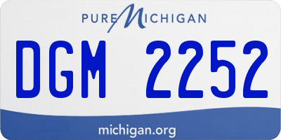 MI license plate DGM2252
