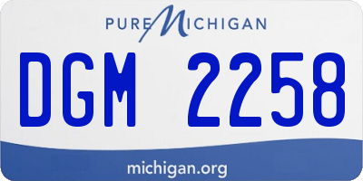MI license plate DGM2258