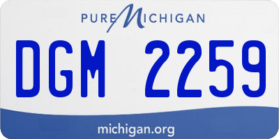 MI license plate DGM2259