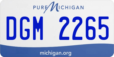 MI license plate DGM2265