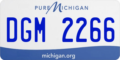 MI license plate DGM2266