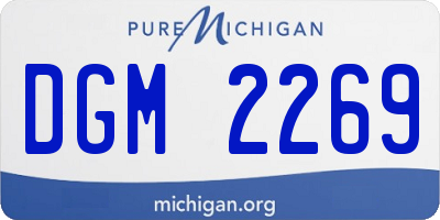 MI license plate DGM2269
