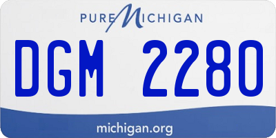 MI license plate DGM2280