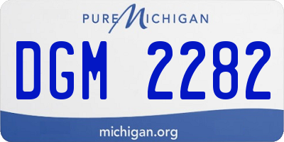 MI license plate DGM2282