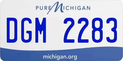 MI license plate DGM2283