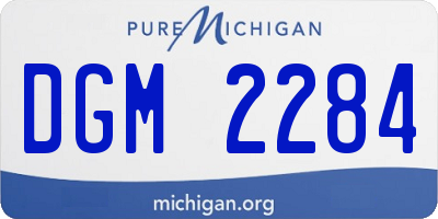 MI license plate DGM2284