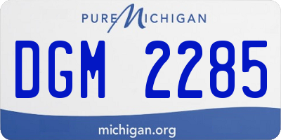 MI license plate DGM2285