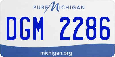 MI license plate DGM2286