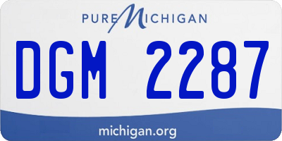 MI license plate DGM2287