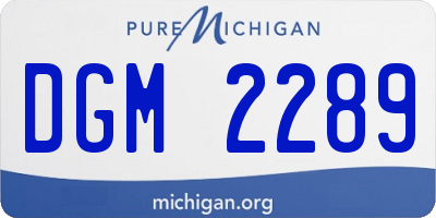 MI license plate DGM2289