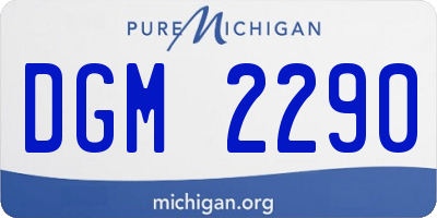 MI license plate DGM2290