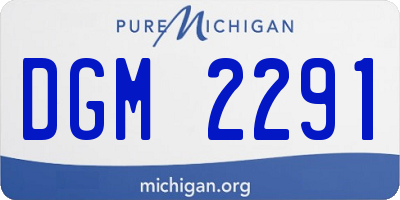 MI license plate DGM2291