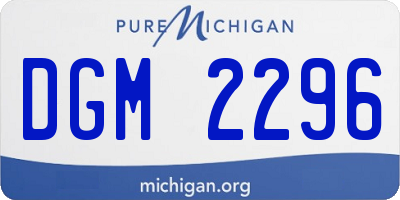 MI license plate DGM2296