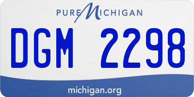 MI license plate DGM2298