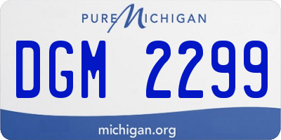 MI license plate DGM2299