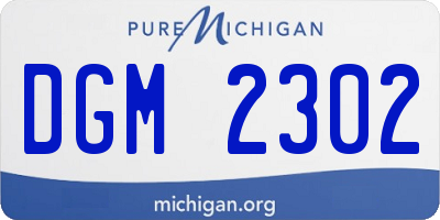 MI license plate DGM2302