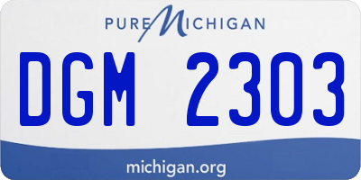 MI license plate DGM2303
