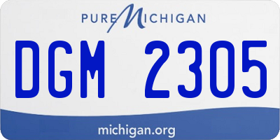 MI license plate DGM2305
