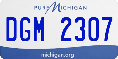 MI license plate DGM2307