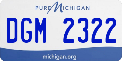 MI license plate DGM2322
