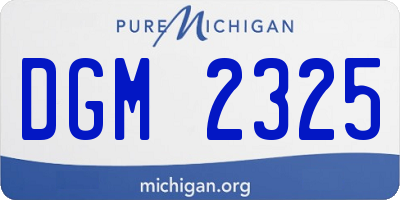 MI license plate DGM2325