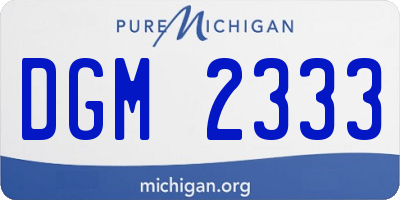 MI license plate DGM2333