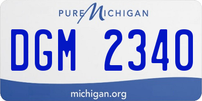 MI license plate DGM2340