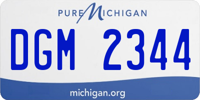 MI license plate DGM2344