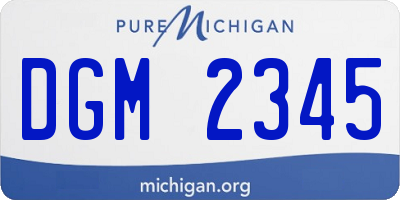 MI license plate DGM2345