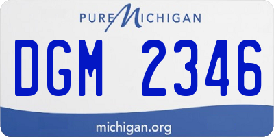 MI license plate DGM2346