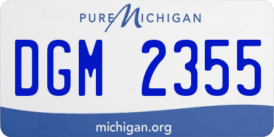 MI license plate DGM2355