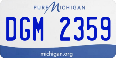MI license plate DGM2359